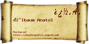 Ölbaum Anatol névjegykártya